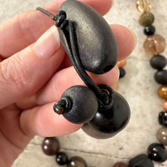 Vintage Attrib To Monies Multi Chunky Bead 24’’ Necklace - Picture 4 of 9